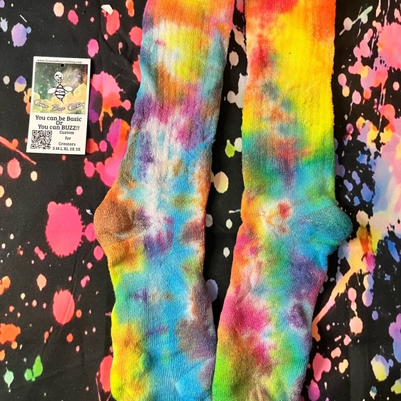 CraaazE Buzz Clothing: custom tie-dye 1 of 1 CraaazE Wavy Socks - Picture 4 of 5